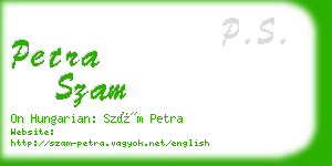 petra szam business card